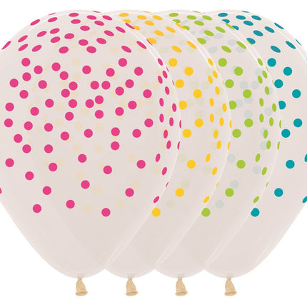 Palloncini coriandoli mix Crystal Clear 30cm 25pz
