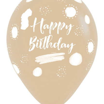 Palloncini Happy Birthday Terra Natural Mix 30cm 25pz