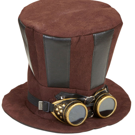 Cappello Steampunk alto con occhiali