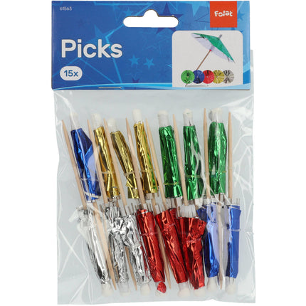 Bastoncini da cocktail Parasol 10cm 15pz