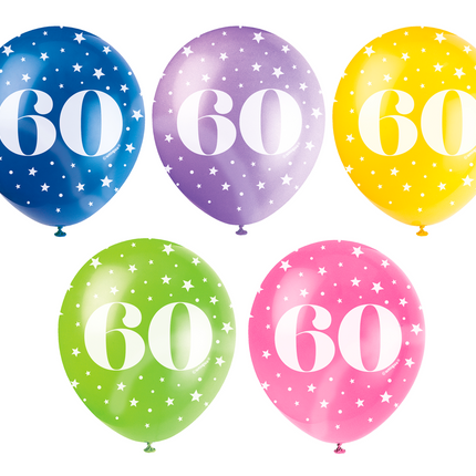 Palloncini 60 Anni Coriandoli 30cm 5pz
