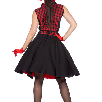 Abito Rock N Roll 50S Nero Rosso Donna