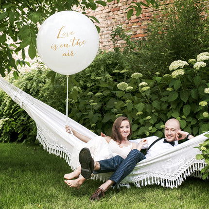 Palloncino bianco Love Is In The Air Oro 90cm