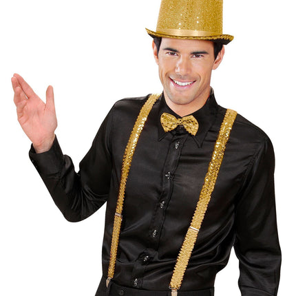 Bretelle con paillettes oro