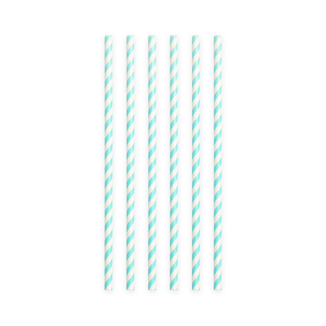 Cannucce di carta Baby Blue a righe 19,7 cm 20 pezzi