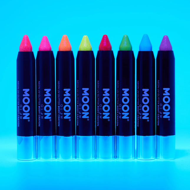 Moon Glow Neon UV Glitter Body Crayons Blu 3.2g