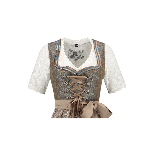 Abito Dirndl verde Oktoberfest Donna Jaquard