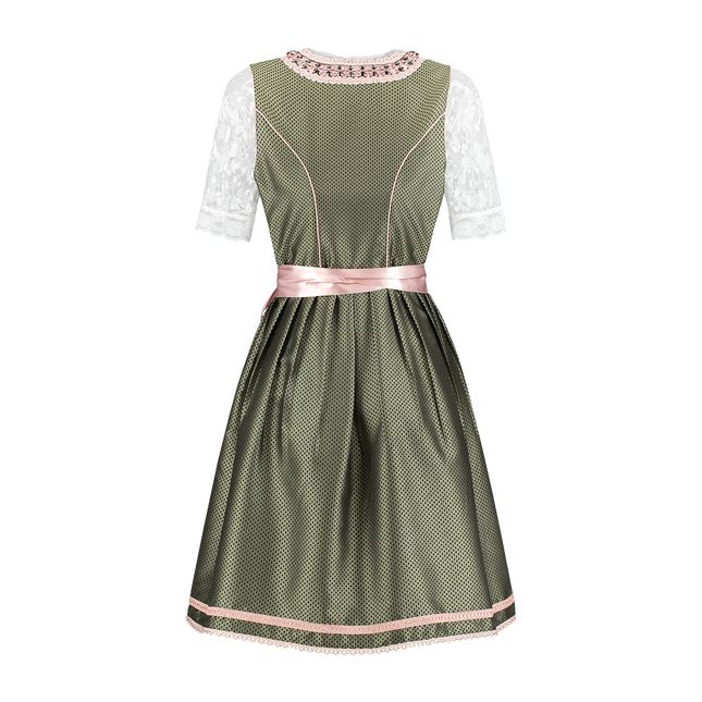 Bianco Verde Abito Dirndl Oktoberfest Donna 2 Pezzi