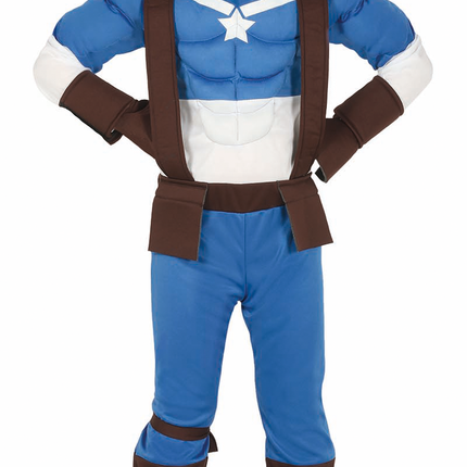 Costume da supereroe bambino blu bianco