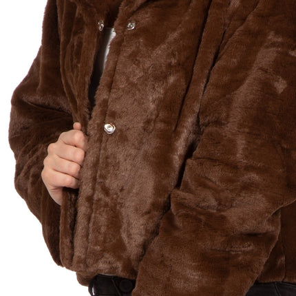 Giacca di pelliccia marrone Donna