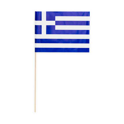 Bandiera della Grecia con bastone 50cm 10pz