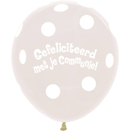Palloncini comunione a pois trasparenti 45 cm 25 pezzi