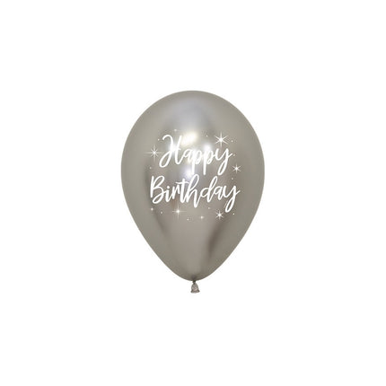 Palloncini Happy Birthday Radiant Reflex Mix 12cm 50pz
