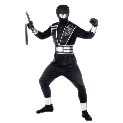 Tuta Ninja Nero Argento Ragazzo