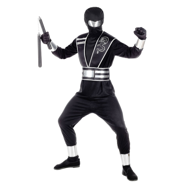 Tuta Ninja Nero Argento Ragazzo