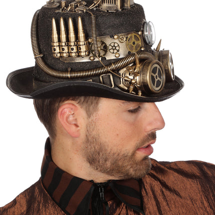 Cappello Steampunk con lampada Mine