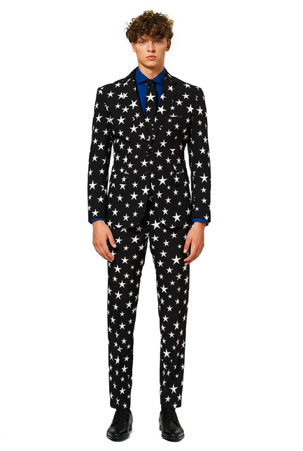 Tuta da uomo con stelle bianche e nere <tc>OppoSuits</tc>