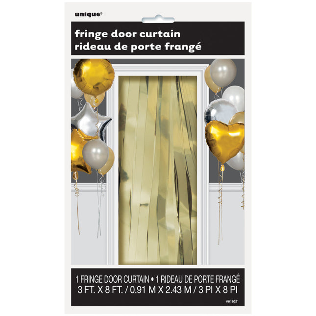 Tenda per porte in lamina metallica oro 2,4 m