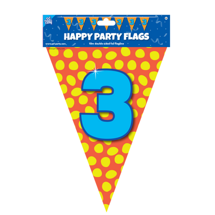 Bandiera 3 anni colorata 10m