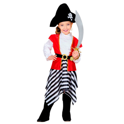 Tuta da pirata ragazza bianca e nera