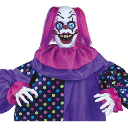 Bambola clown di Halloween con luci e suoni 1,6 m