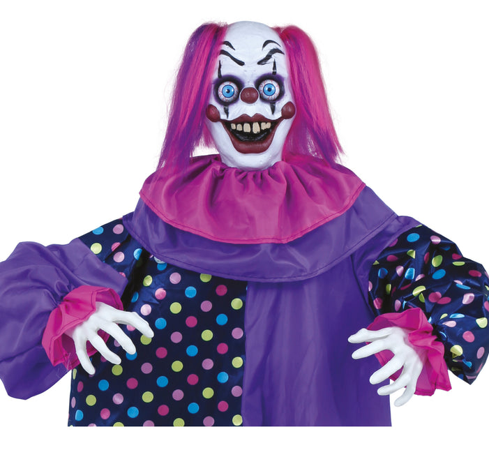 Bambola clown di Halloween con luci e suoni 1,6 m