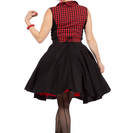 Abito Rock N Roll 50S Nero Rosso Donna