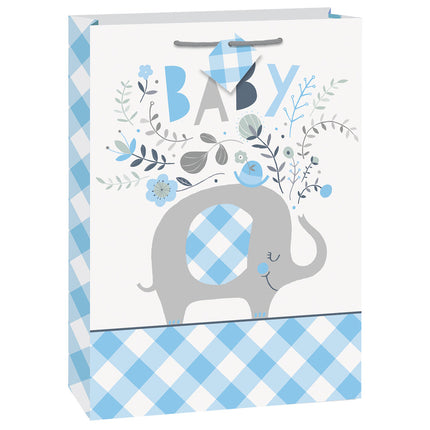 Borsa regalo elefante bambino blu