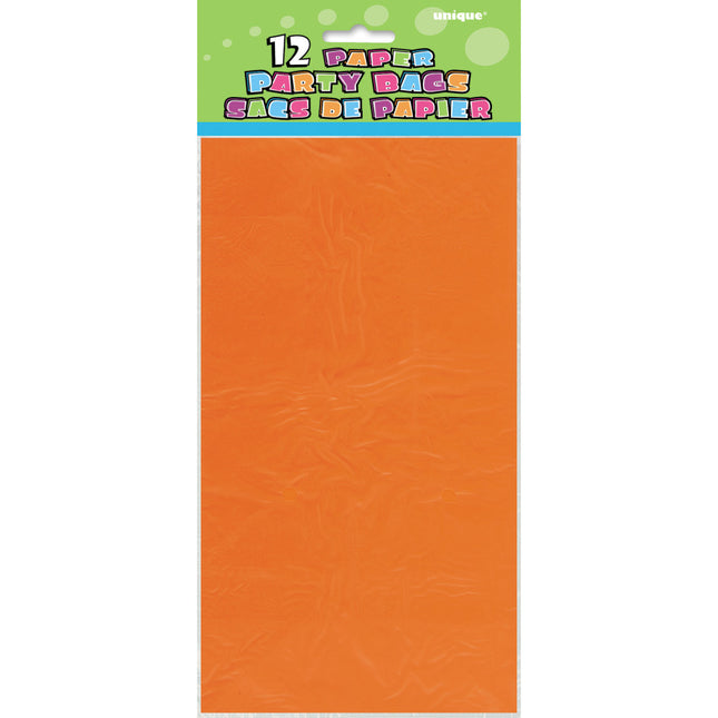 Sacchetti per feste Arancione 25cm 12pz