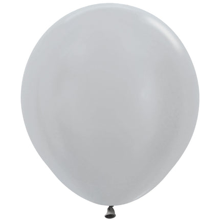 Palloncini argento in lattice 45cm 25pz