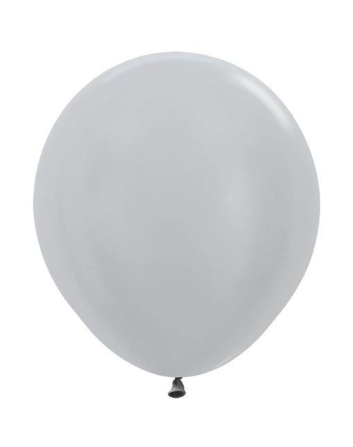 Palloncini argento in lattice 45cm 25pz