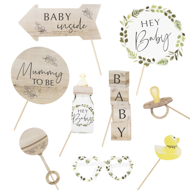 Oggetti di scena per Photobooth Baby Shower 10 pezzi