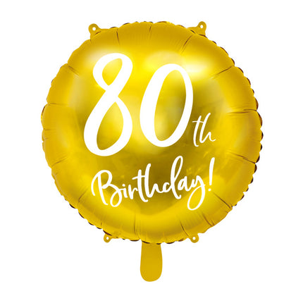 Palloncino ad elio 80Th Birthday Oro Vuoto 45cm