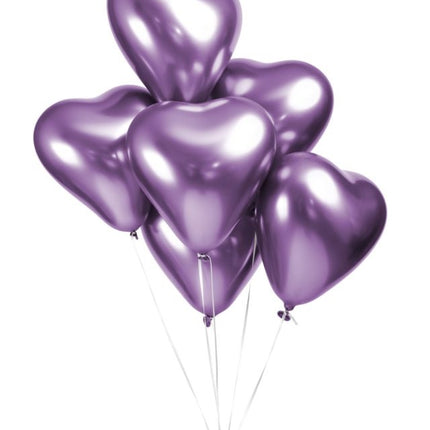 Palloncini a cuore viola 30cm 6pz