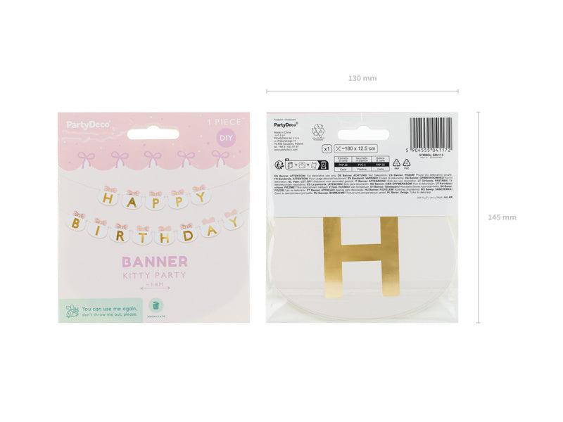 Ghirlanda di lettere Happy Birthday 2,8 m