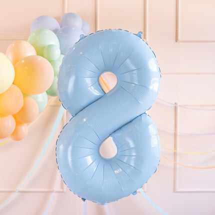 Palloncino di figura 8 anni azzurro vuoto 72 cm