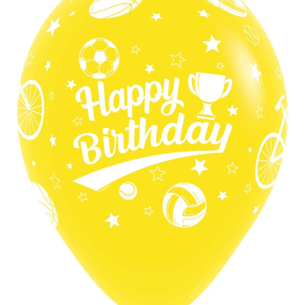 Palloncini Buon Compleanno Sport 30cm 25pz