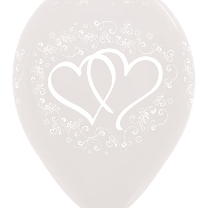 Palloncini Cuori Intarsiati Cristallo Trasparente 30cm 25pz