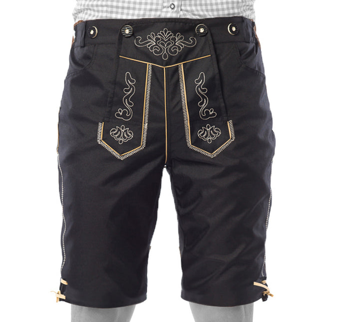 Lederhosen corti neri e bretelle