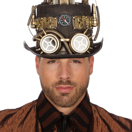 Cappello Steampunk con lampada Mine