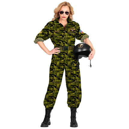 Costume da pilota donna verde