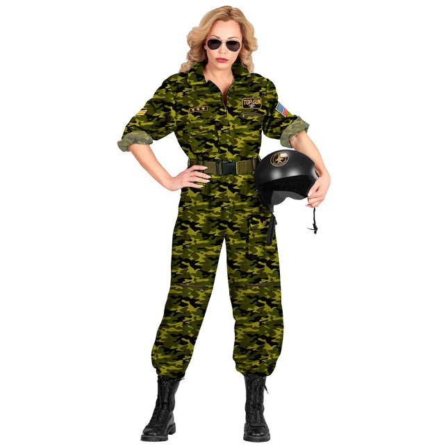 Costume da pilota donna verde