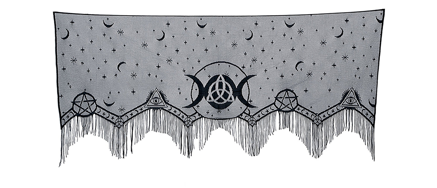 Tenda di Halloween con frange grigie 1,55 m