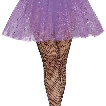 Tutù viola da donna glitterato 40 cm