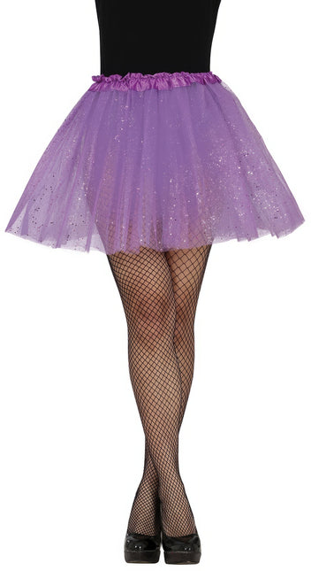 Tutù viola da donna glitterato 40 cm