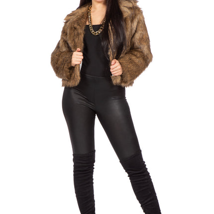 Giacca di pelliccia marrone Donna