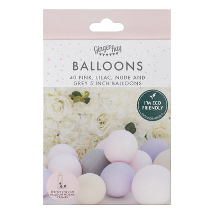 Palloncini rosa grigio lilla 13 cm 40 pezzi