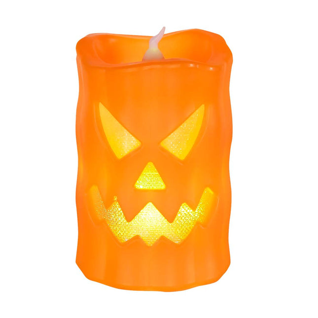 Candela a LED Zucca di Halloween 10 cm