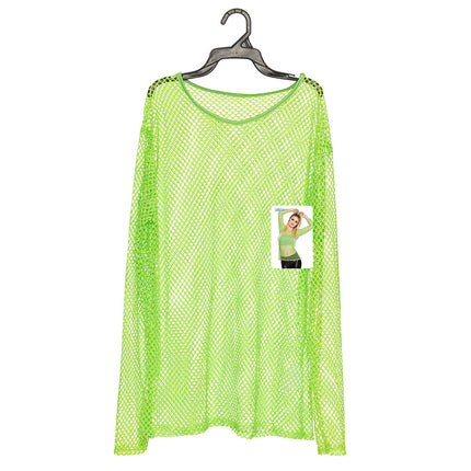 Camicia a rete verde neon M/L