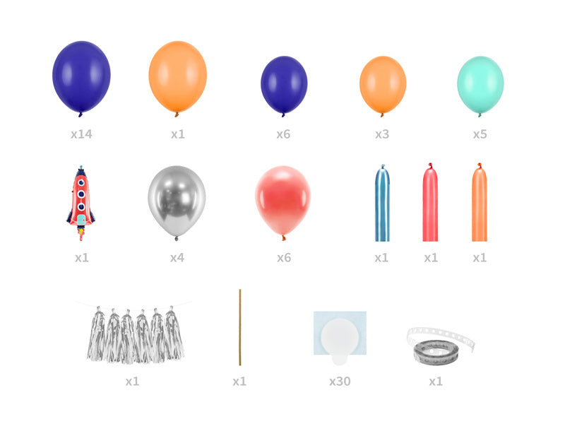 Ghirlanda di palloncini Space 15 pezzi